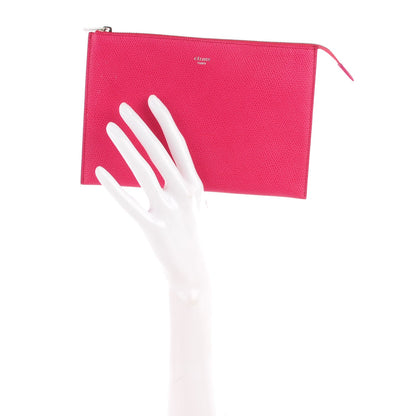 Celine Grained Calfskin Solo Trio Cosmetic Pouch Fuchsia 2 of 7