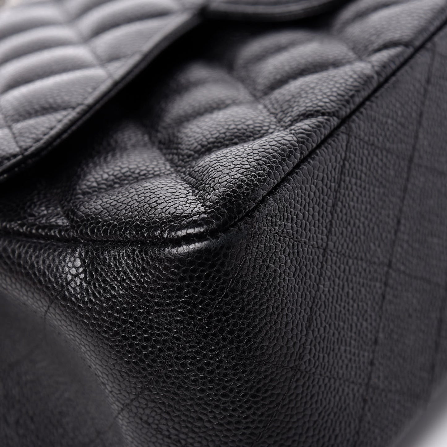 Caviar Quilted Jumbo Double Flap Black