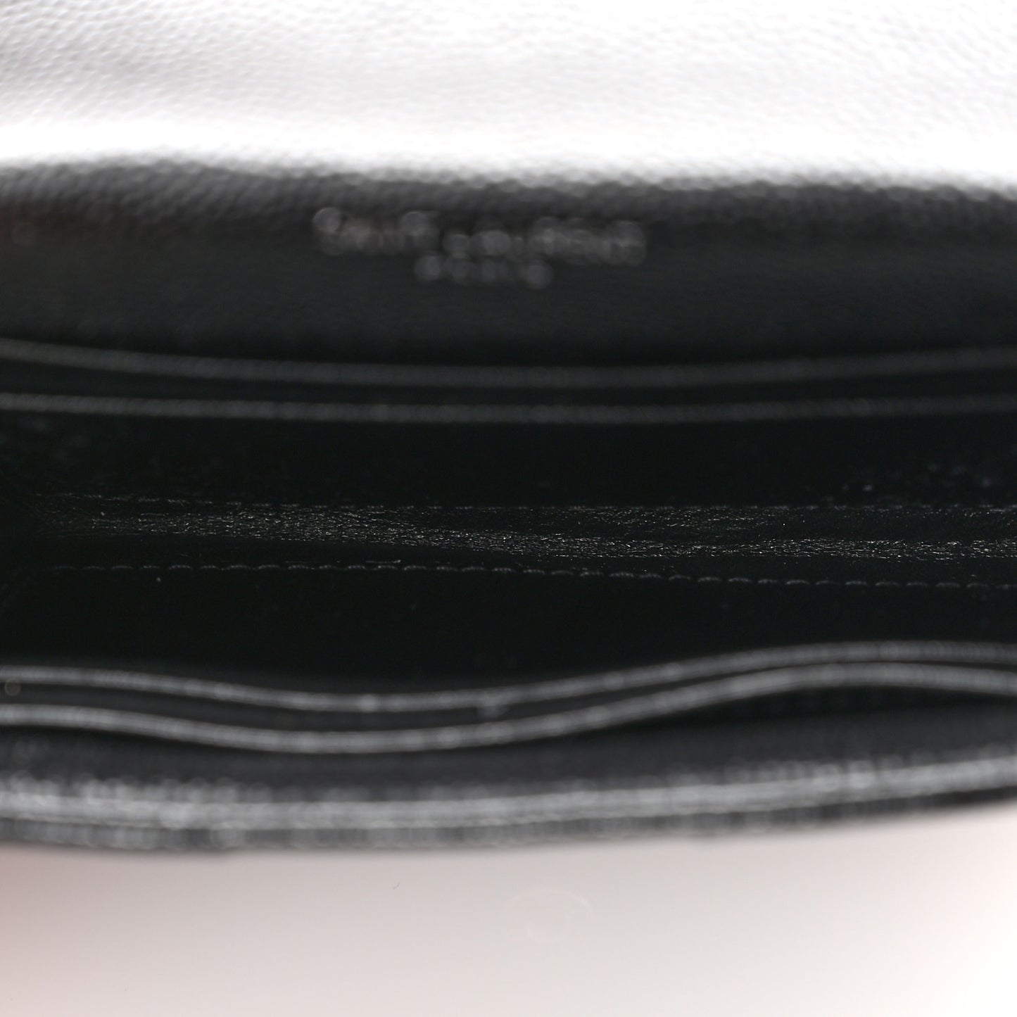Grain De Poudre Matelasse Chevron Small Monogram Envelope Wallet Black