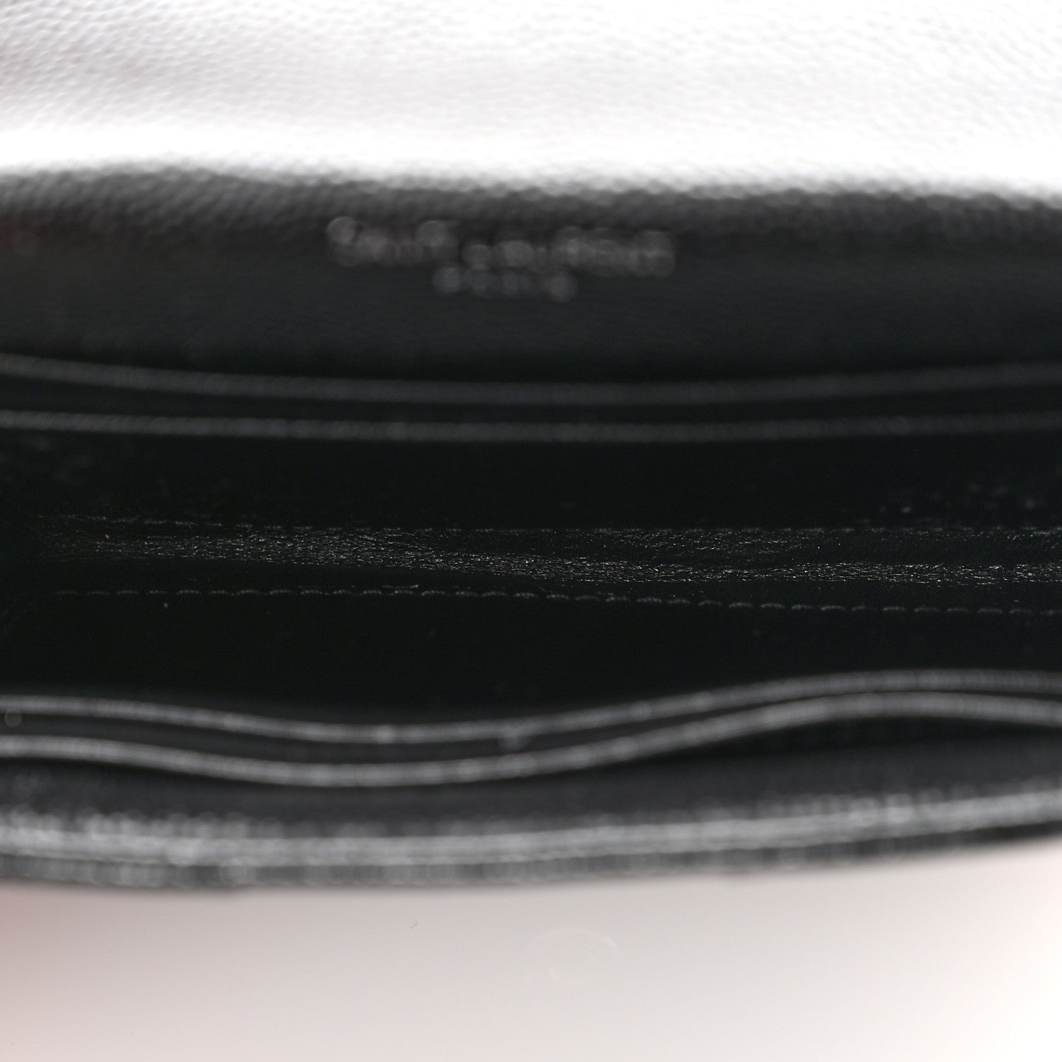 Saint Laurent Grain De Poudre Matelasse Chevron Small Monogram Envelope Wallet Black 5 of 7