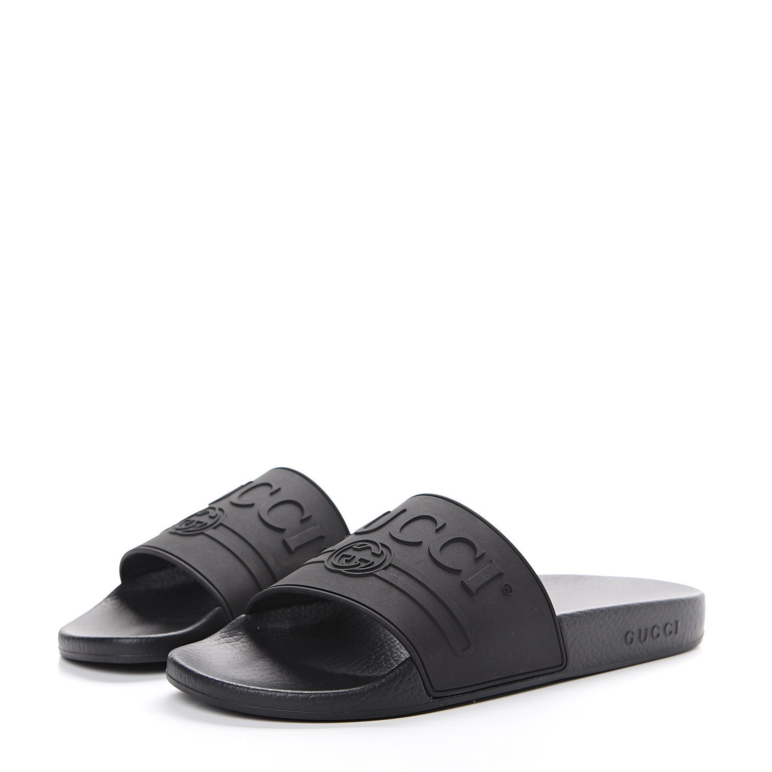 Gucci Rubber Womens Logo Slide Sandals 42 Black 3 of 8