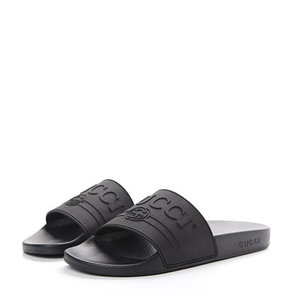 Gucci Rubber Womens Logo Slide Sandals 42 Black 3 of 8
