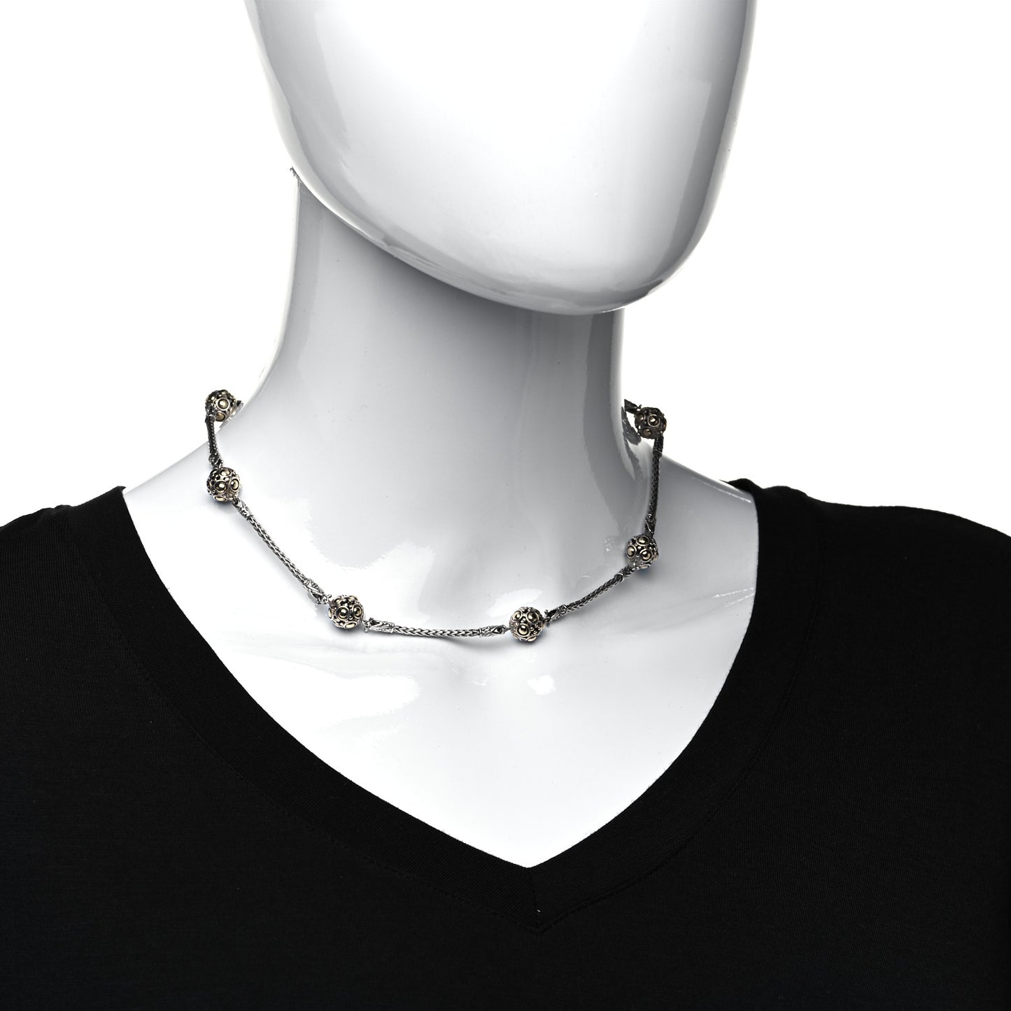 Sterling Silver 18K Yellow Gold Jaisalmer Station Necklace