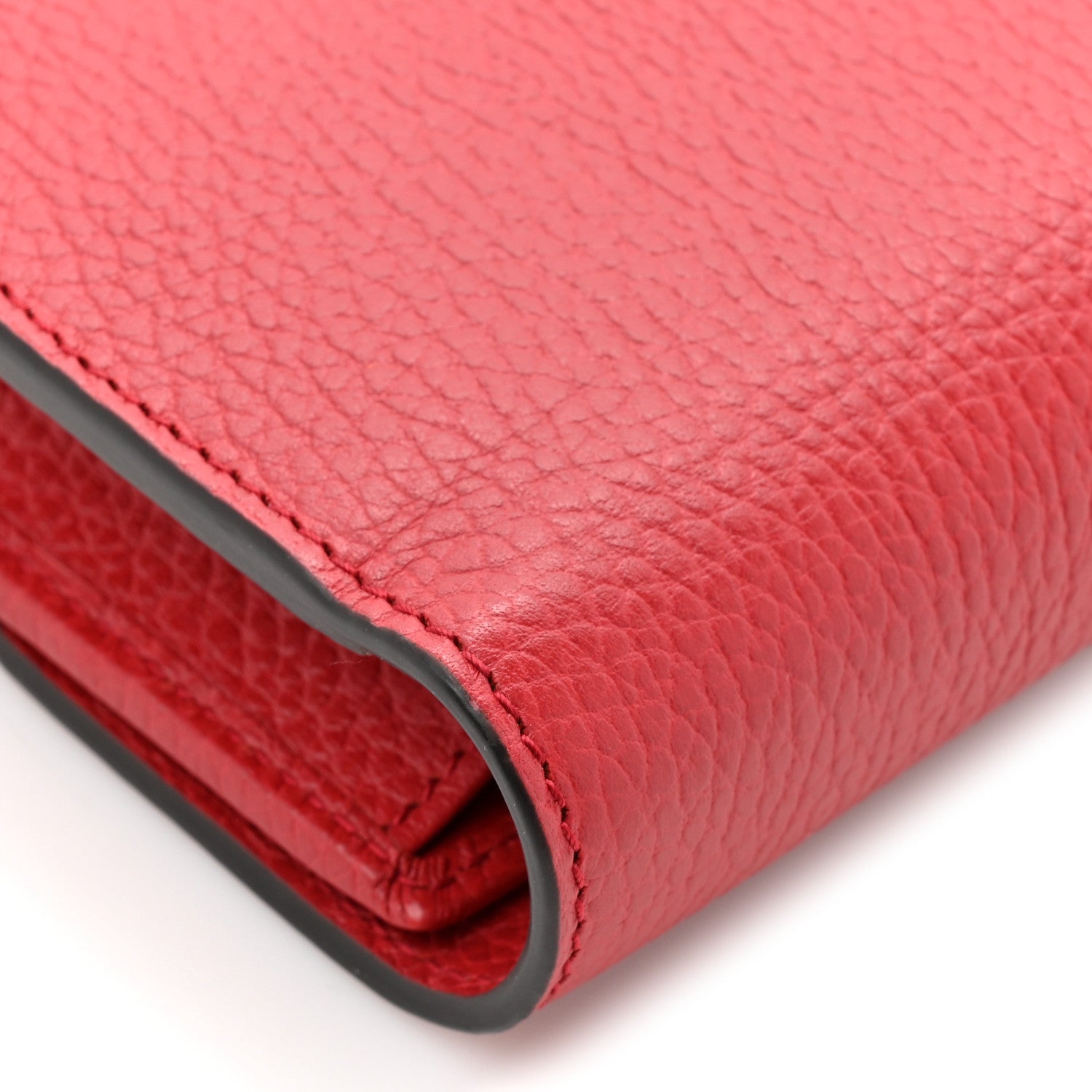 Gucci Dollar Calfskin Interlocking G Chain Wallet Red 11 of 13