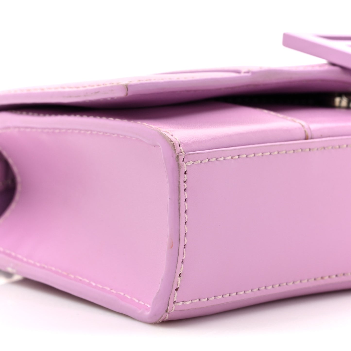 Shiny Box Calfskin Tonal B Hourglass Chain Bag Liliac