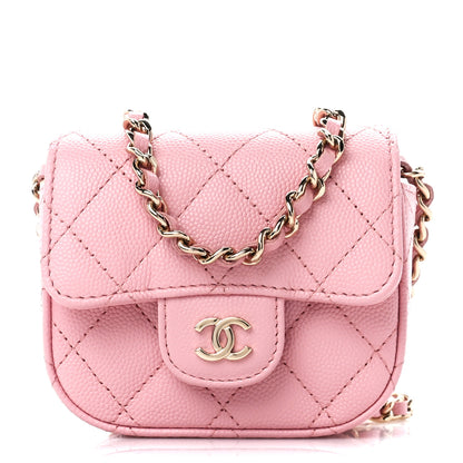 Chanel Caviar Quilted Mini Clutch With Chain Pink 1 of 12