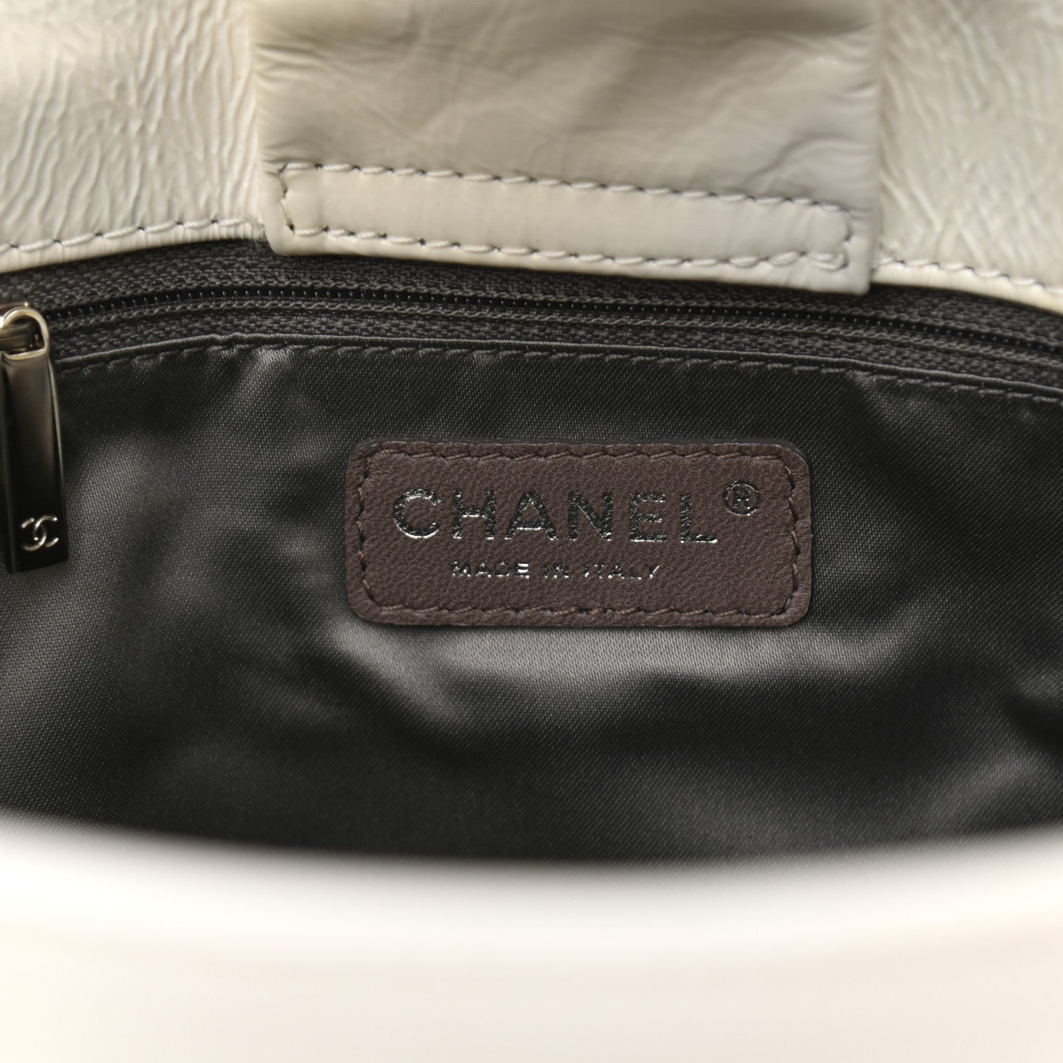 Chanel Crinkled Patent Modern Chain Flap White 6 of 13