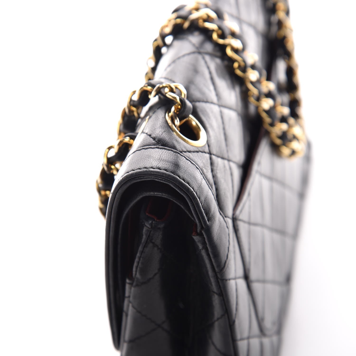 Chanel Lambskin Quilted Medium Double Flap Black 13 of 14