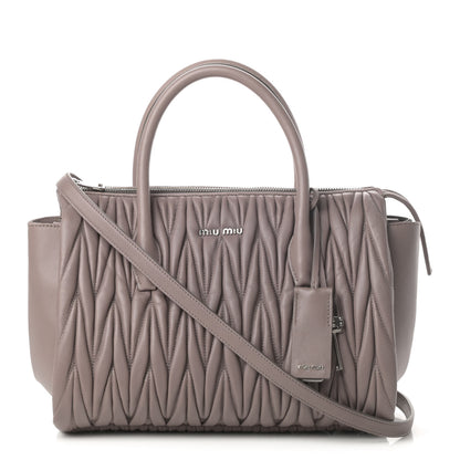 Miu Miu Nappa Matelasse Top Handle Bag Pomice 1 of 11