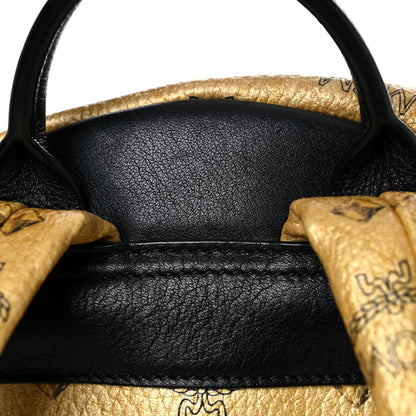 MCM Metallic Visetos Studded Small Dual Stark Backpack Gold 15 of 17