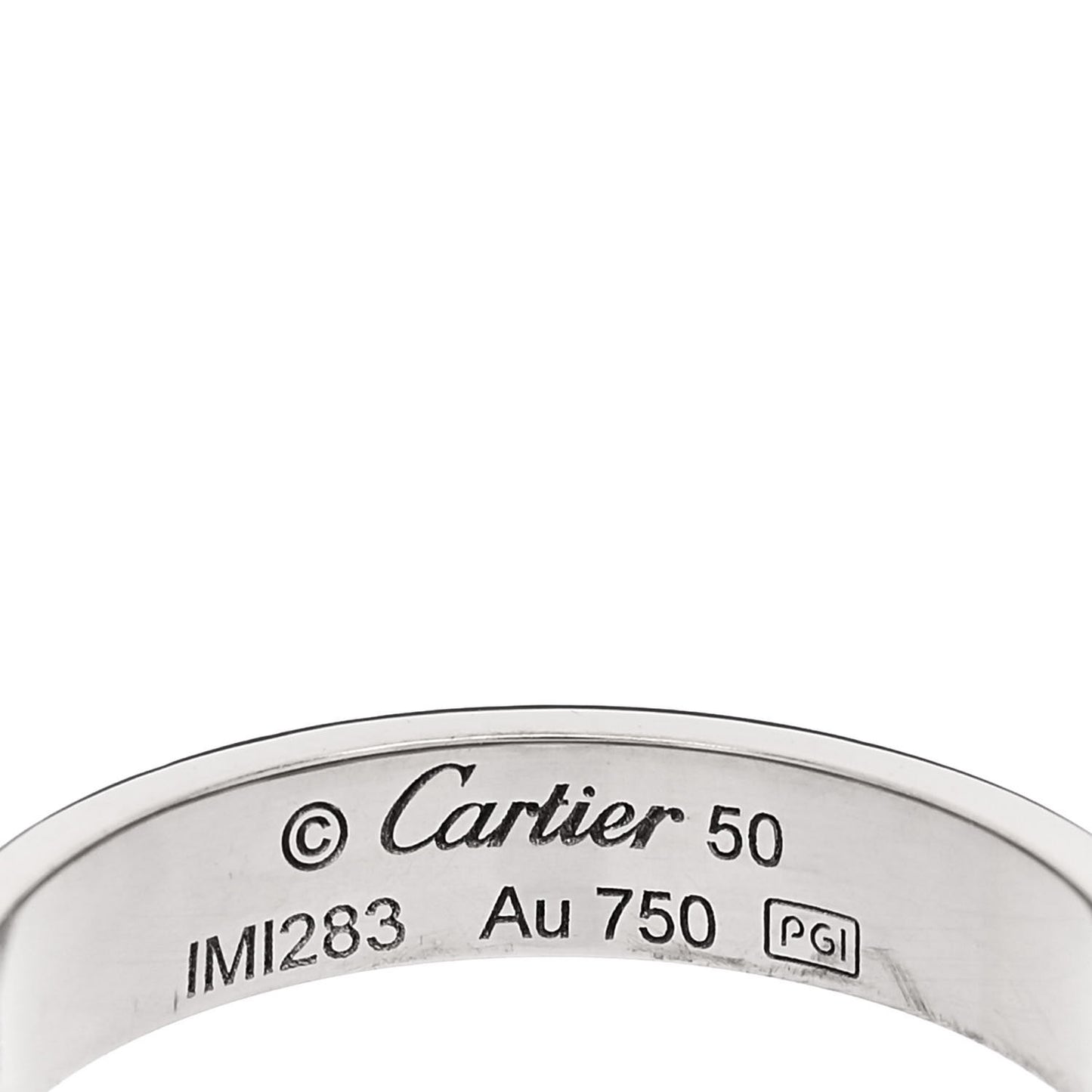 18K White Gold 3.5mm LOVE Wedding Band Ring 50 5.25