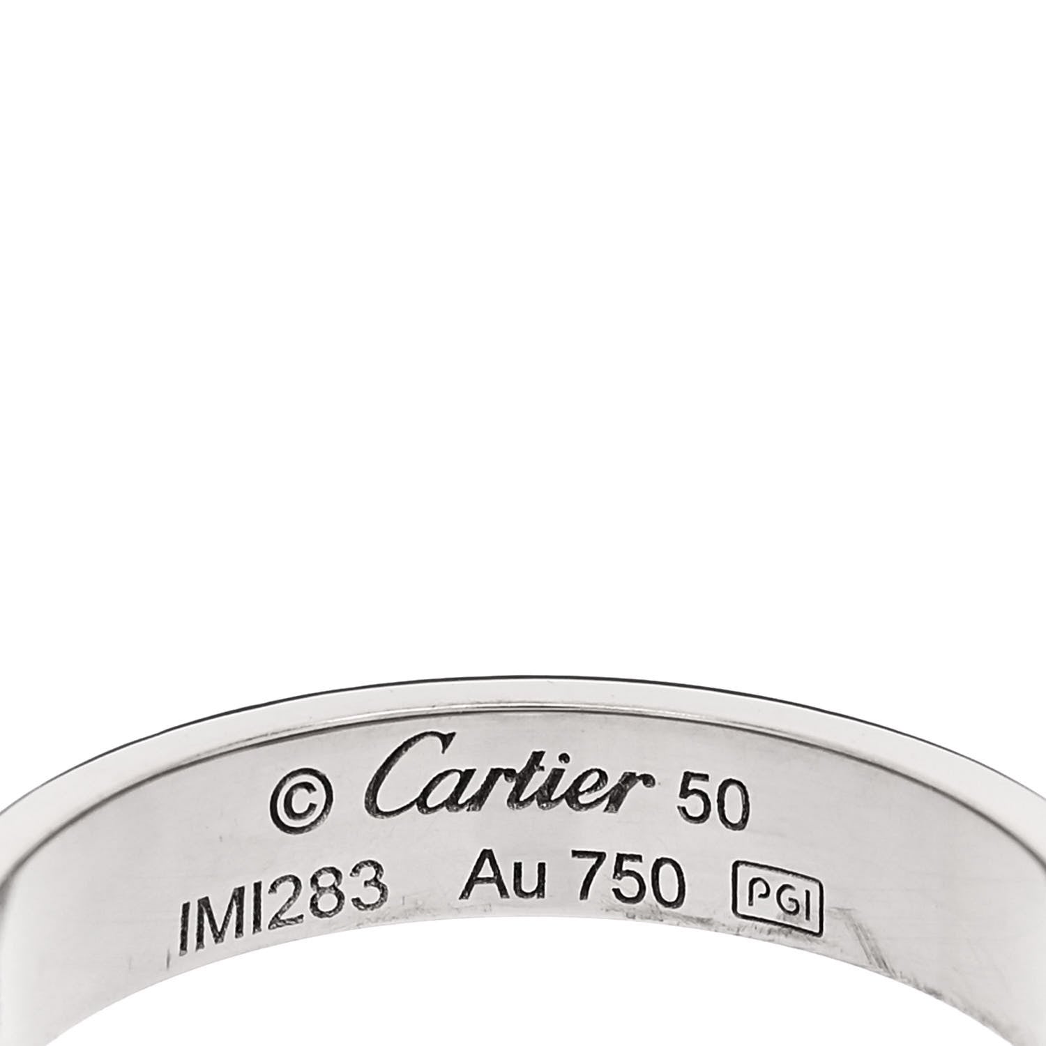 Cartier 18K White Gold 3.5mm LOVE Wedding Band Ring 50 5.25 4 of 4