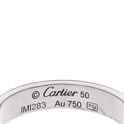 Cartier 18K White Gold 3.5mm LOVE Wedding Band Ring 50 5.25 4 of 4