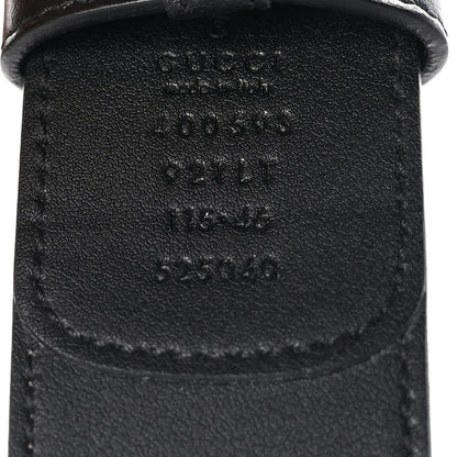 Gucci GG Supreme Monogram Matte Plutone Calfskin Double G 40mm Belt 115 46 Beige Ebony Black 3 of 5