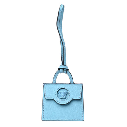 Versace Grained Calfskin La Medusa Mirror Bag Charm Blue 1 of 5