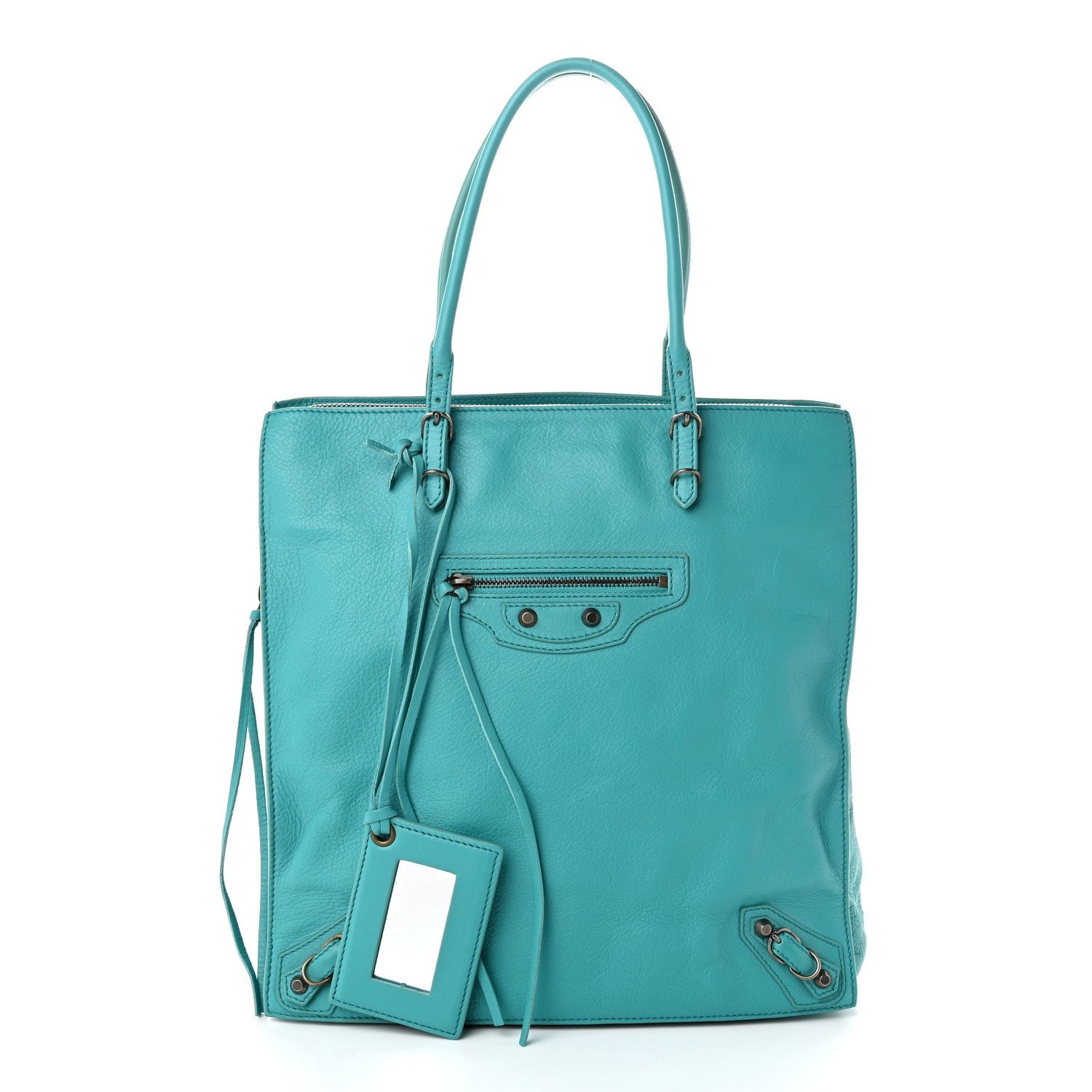 Balenciaga Veau Papier Tote Turquoise 3 of 11