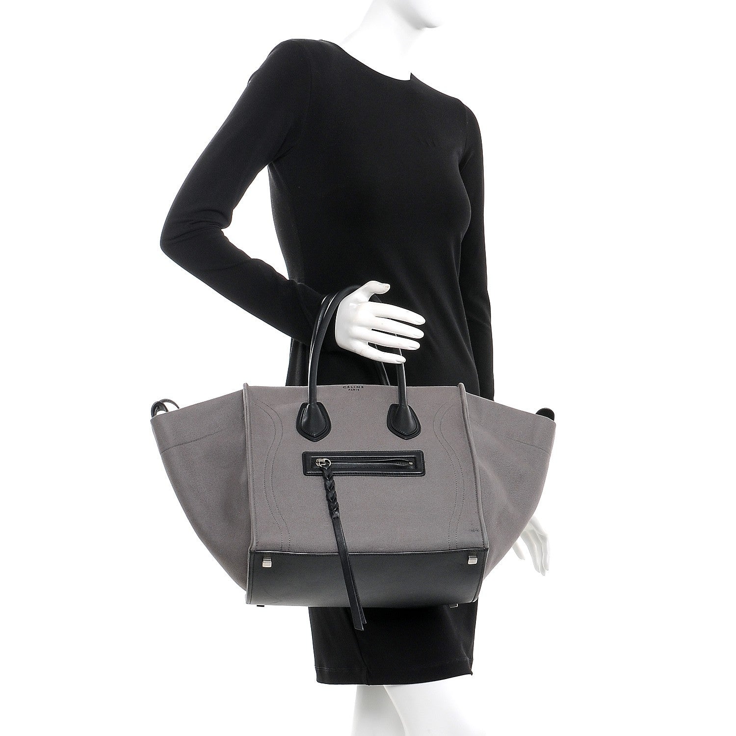 Celine Cotton Canvas Medium Phantom Luggage Grey 2 of 14