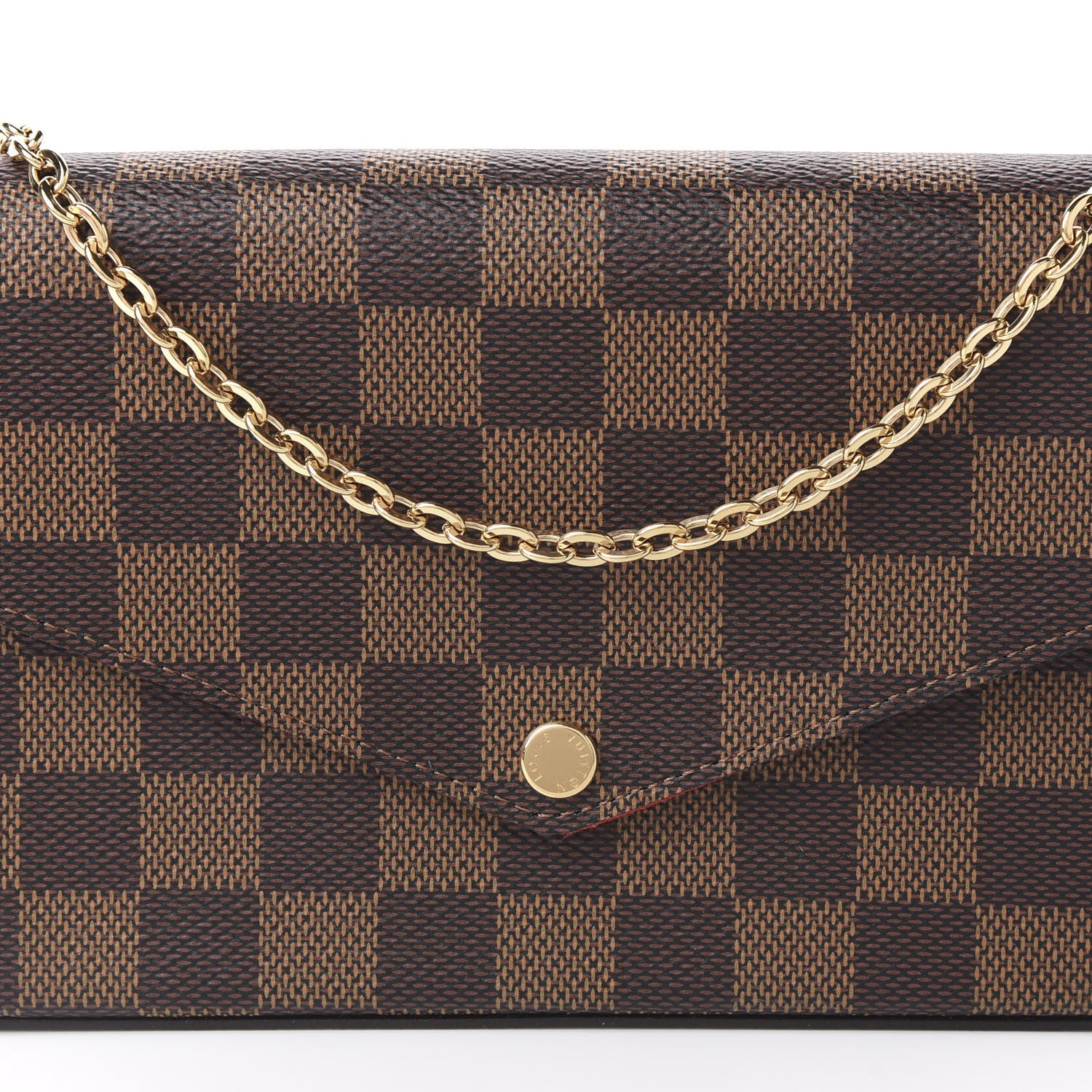 Louis Vuitton Damier Ebene Pochette Felicie Chain Wallet 10 of 11