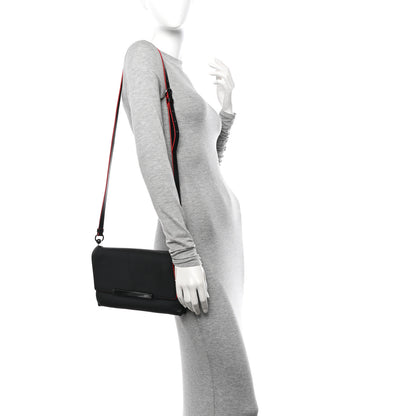 Christian Louboutin Calfskin Rougissime Flap Crossbody Clutch Black 2 of 12
