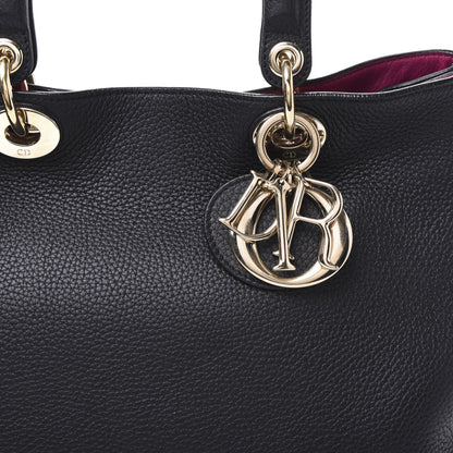 Christian Dior Bullcalf Medium Diorissimo Tote Black Rose Indien 10 of 11