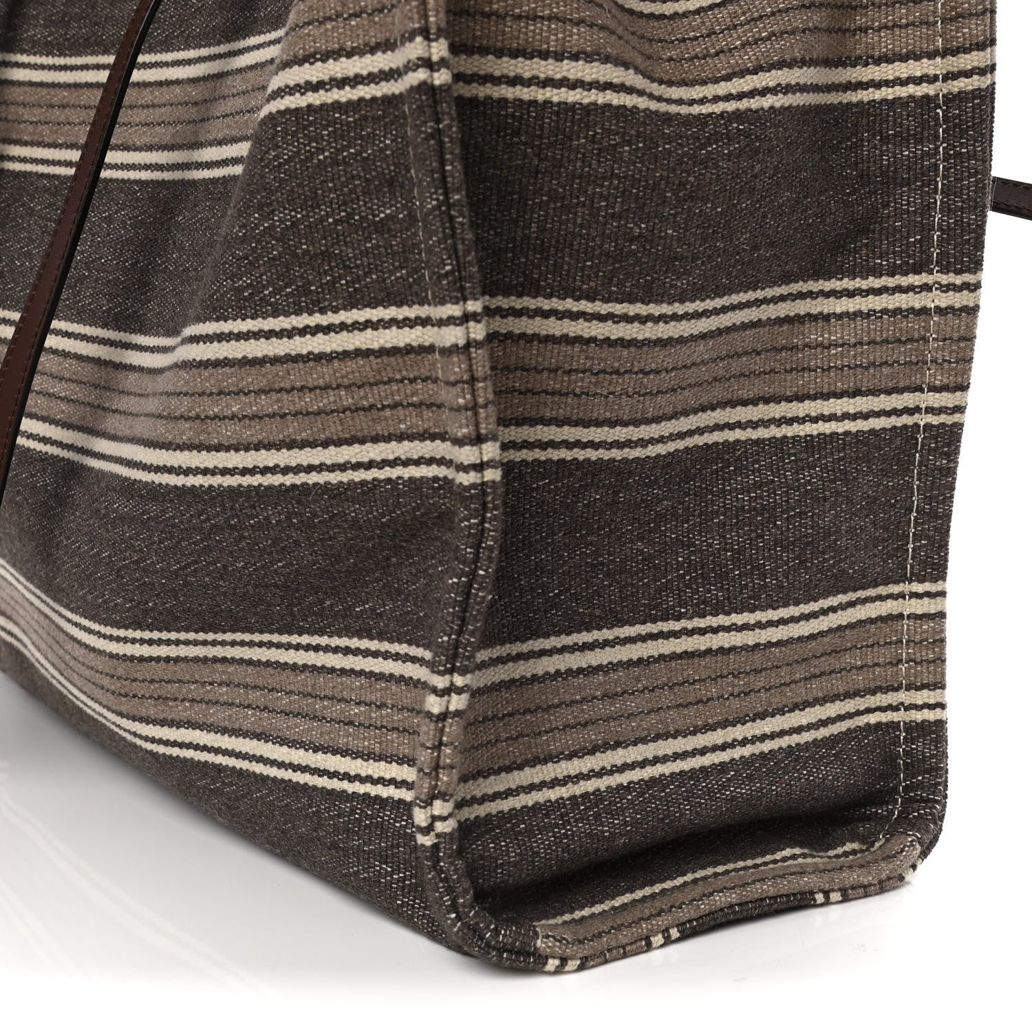 Celine Canvas Calfskin Jacquard Vertical Cabas Grey Brown 10 of 10