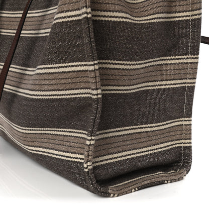Celine Canvas Calfskin Jacquard Vertical Cabas Grey Brown 10 of 10