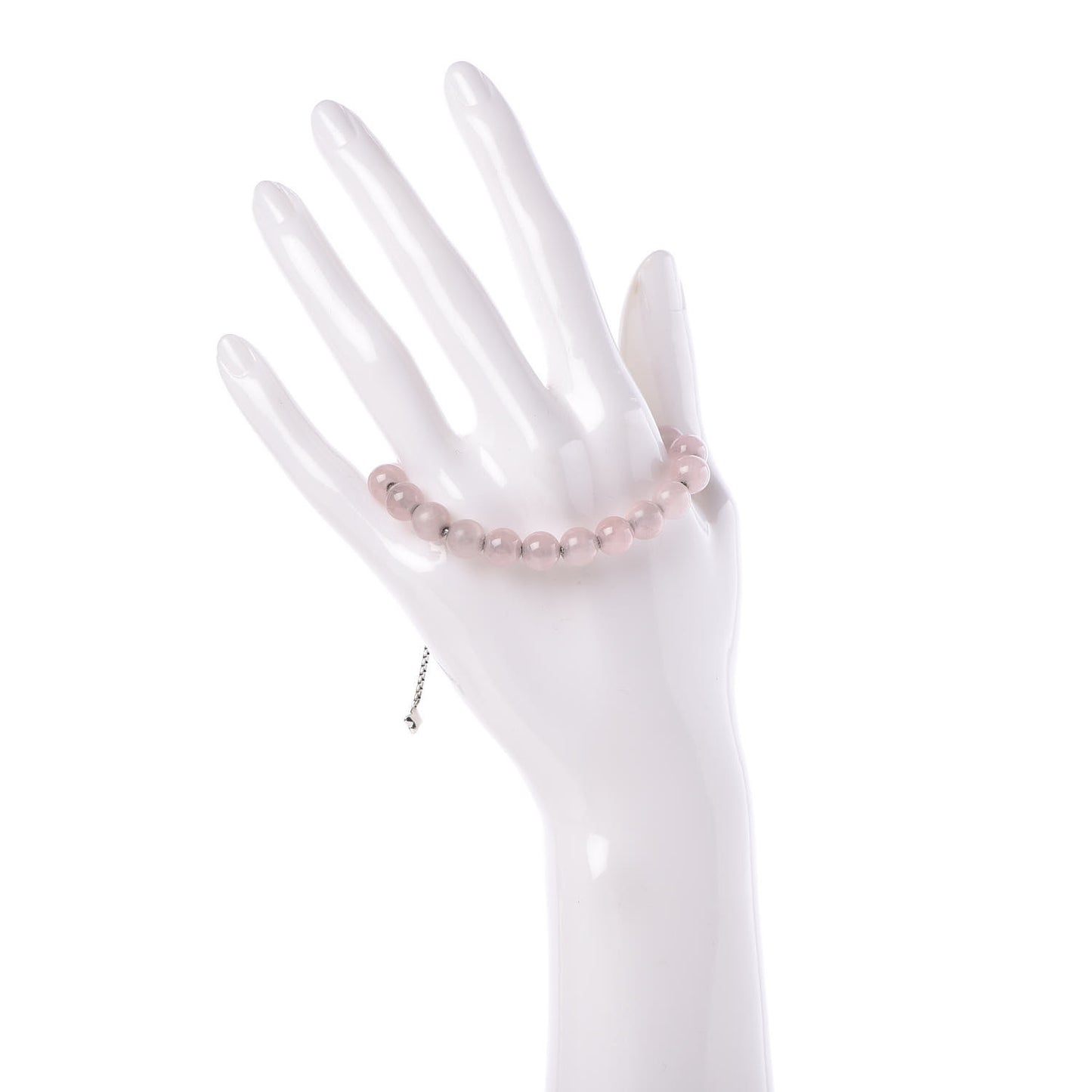 Sterling Silver Pink Quartz 8mm Spiritual Beads Bracelet