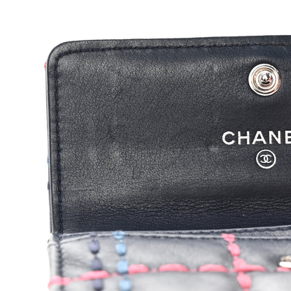 Chanel Lambskin Quilted Stitched Card Holder Blue Multicolor 10 of 11