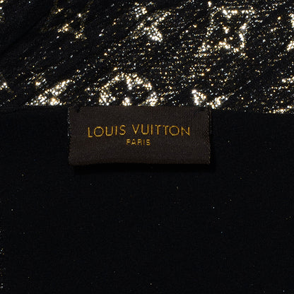 Louis Vuitton Monogram Silk So Glitter Stole Black 5 of 6