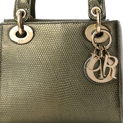 Christian Dior Metallic Lizard Mini Lady Dior Green 7 of 13