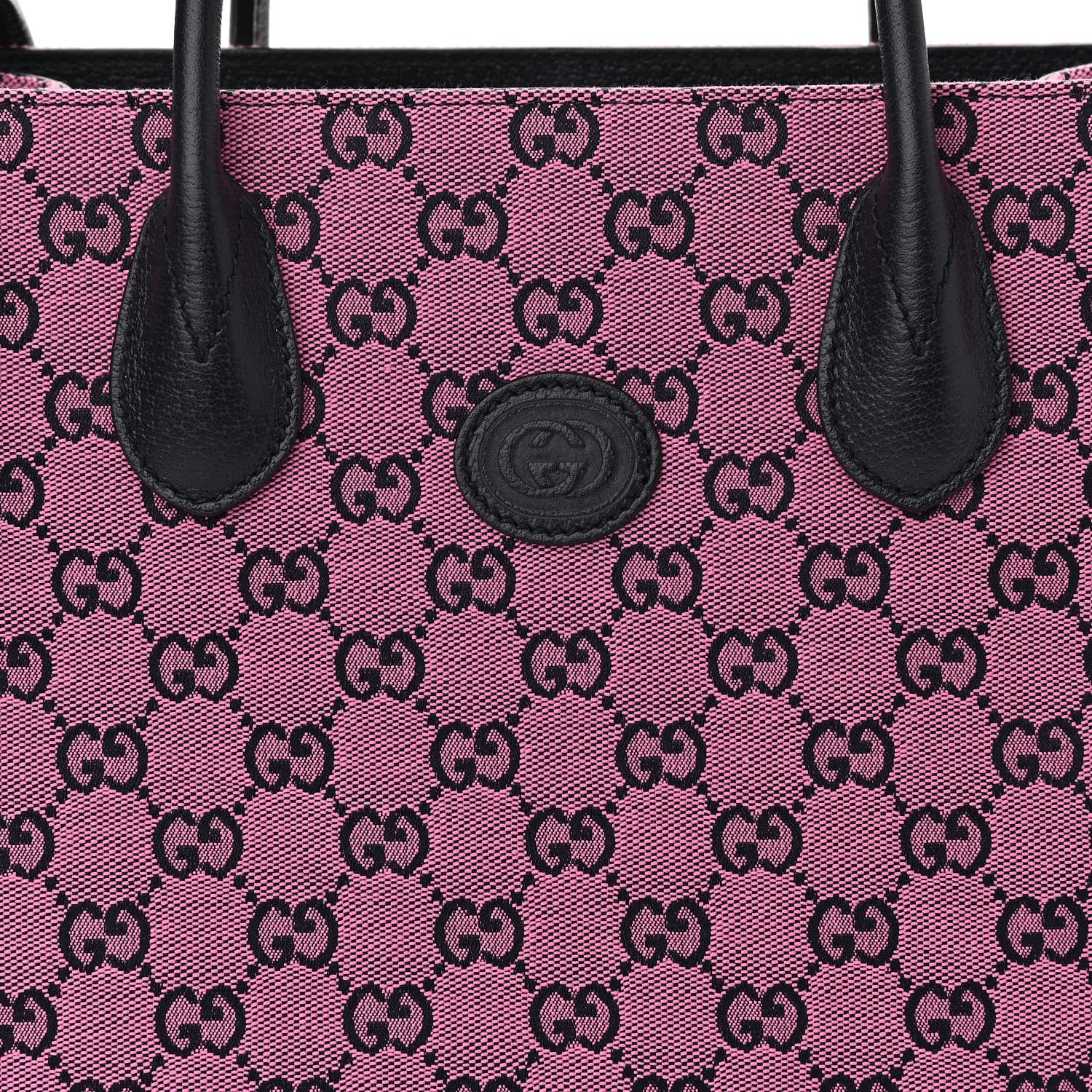 Gucci Monogram Multicolor Textured Dollar Calfskin Small Retro Interlocking G Tote Bag Pink Blue 8 of 10