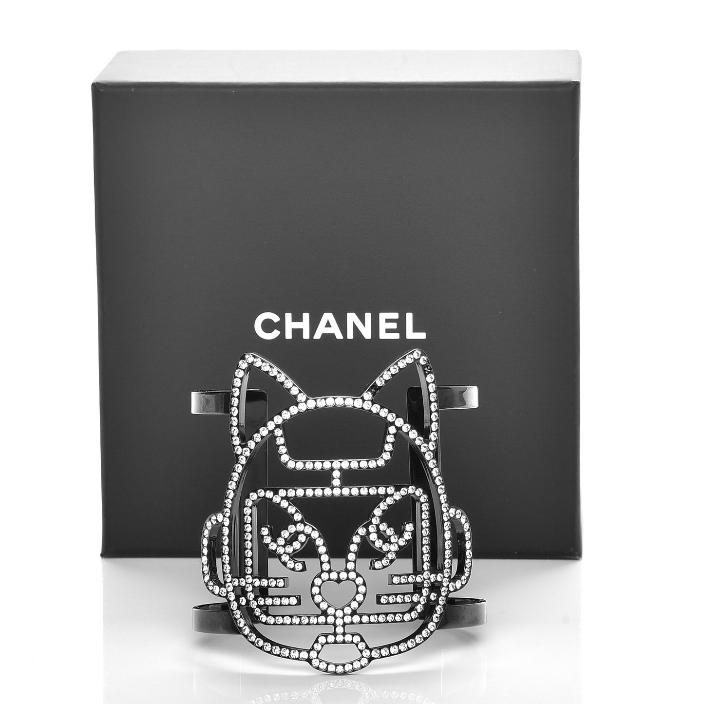 Strass Crystal CC Emoji Robot Cat Cuff