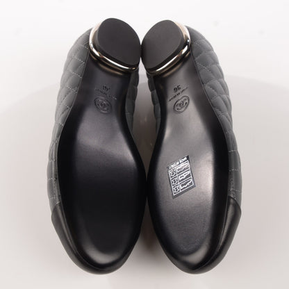 Chanel Lambskin Quilted Cap Toe Ballerina Flats 36 Charcoal Black 5 of 8