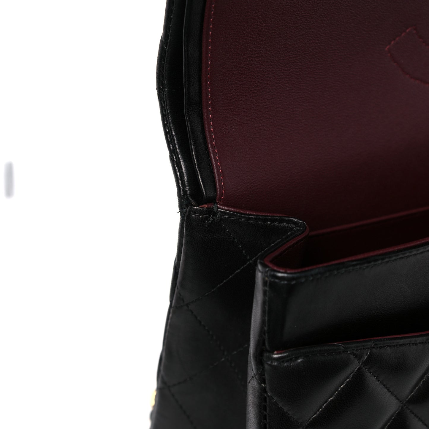 Lambskin Quilted Jumbo Double Flap Black
