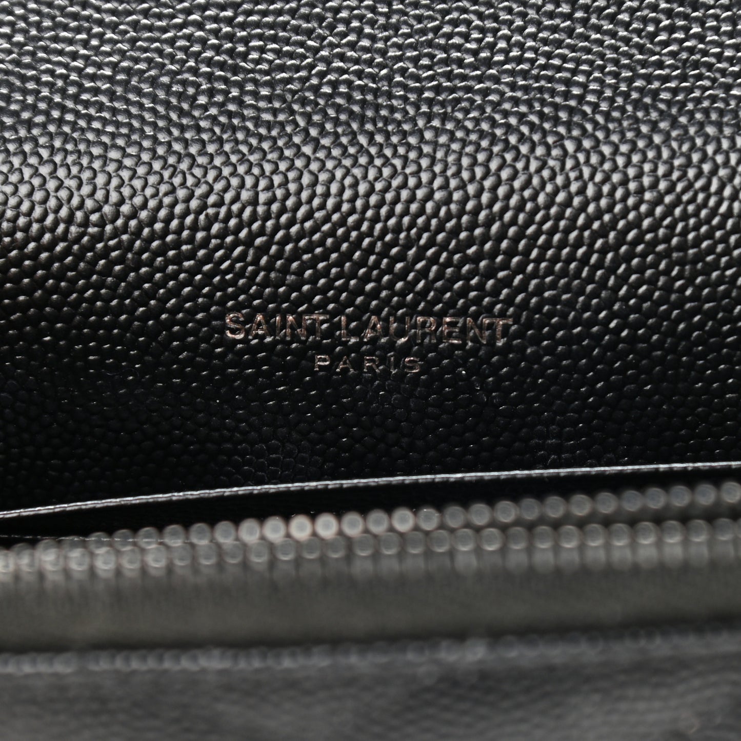 Grain De Poudre Matelasse Chevron Monogram Envelope Chain Wallet Black