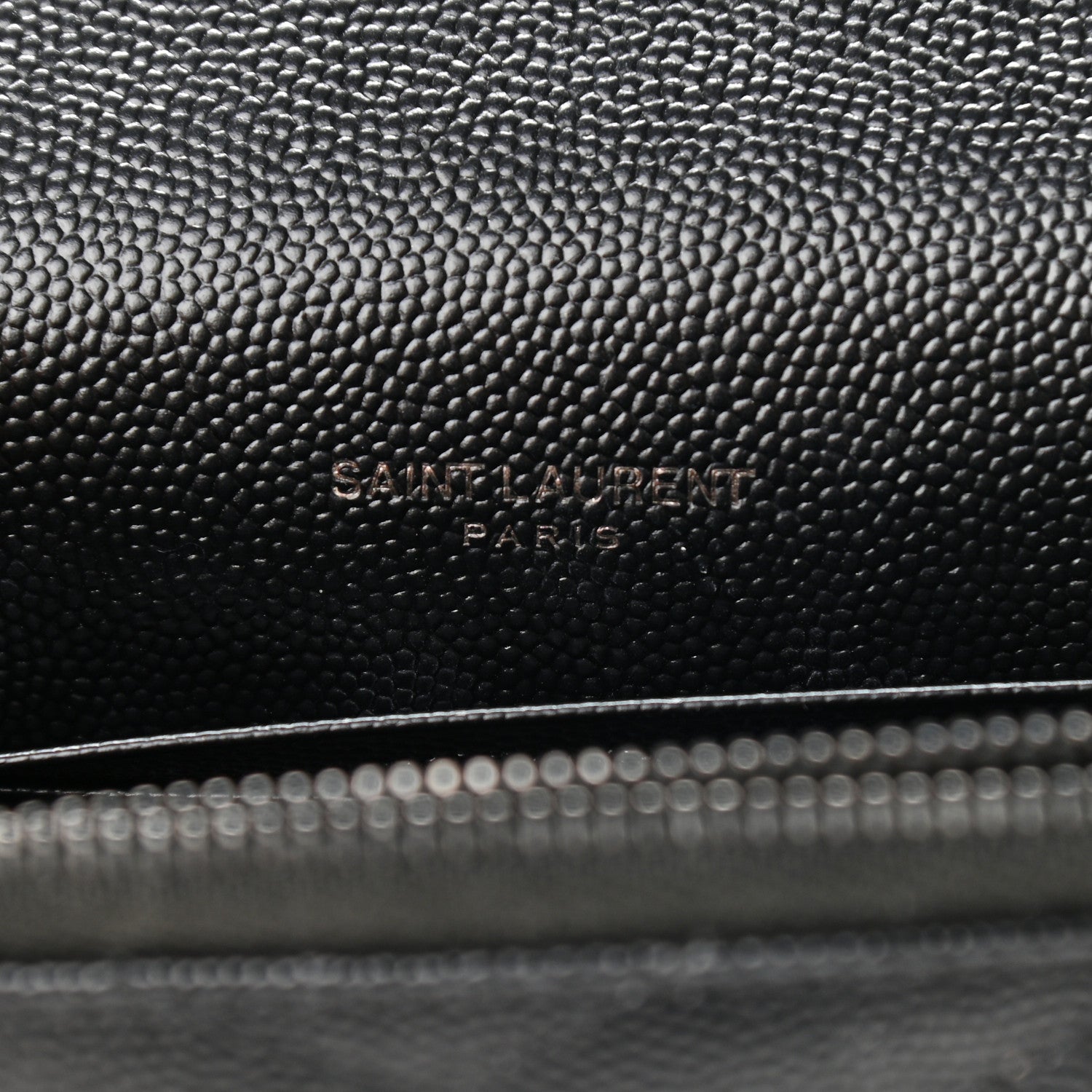 Saint Laurent Grain De Poudre Matelasse Chevron Monogram Envelope Chain Wallet Black 5 of 8
