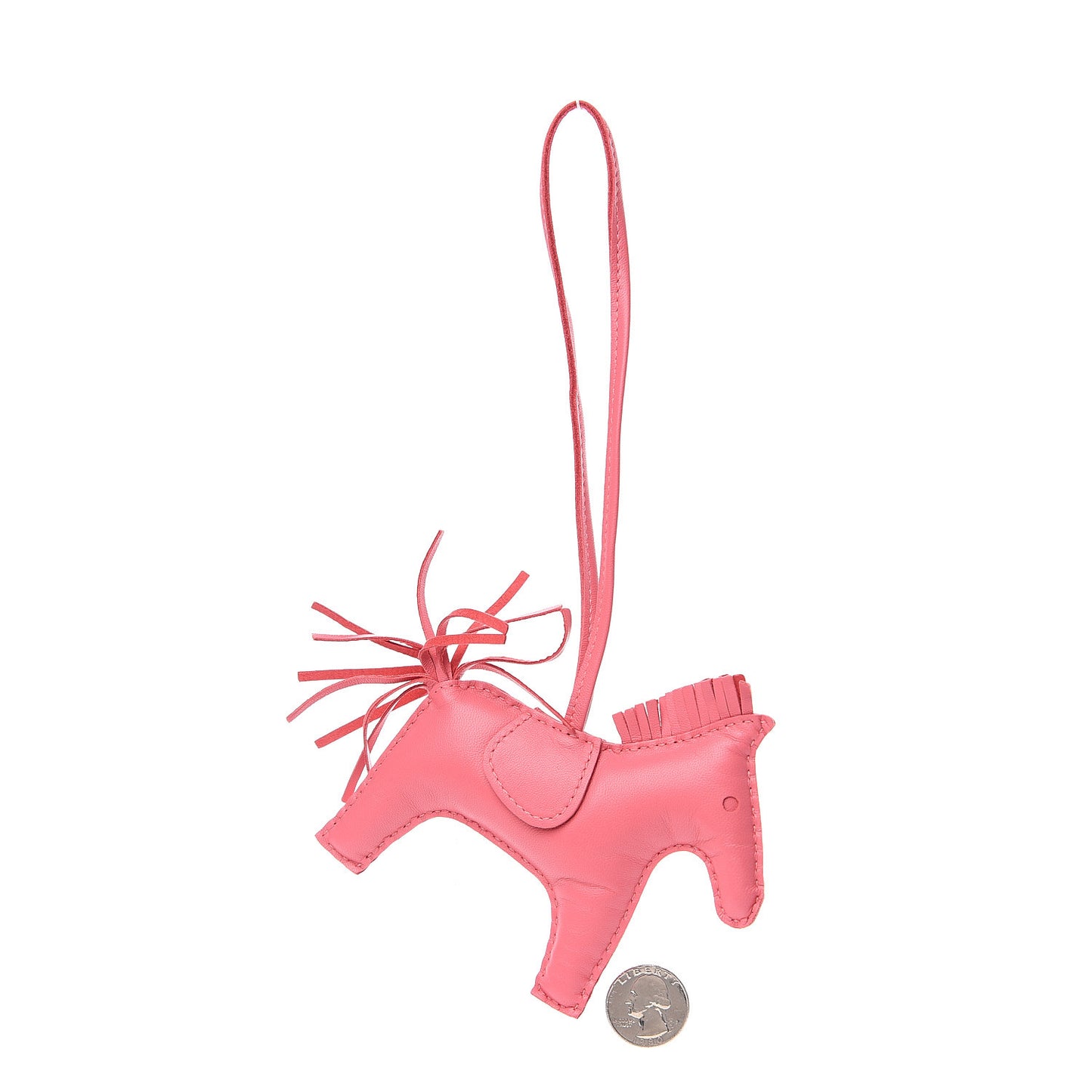 Milo Lambskin Grigri Rodeo Horse Bag Charm MM Rose Azalee