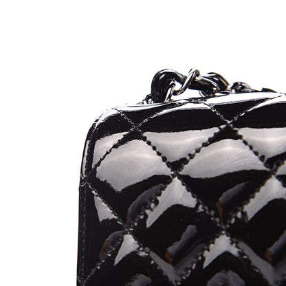 Chanel Patent Calfskin Sparkle Quilted Mini Square Flap Black 8 of 14