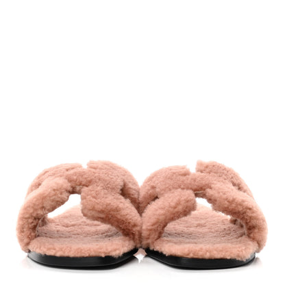 Hermes Woolskin Oran Sandals 35.5 Rose Aube 2 of 4