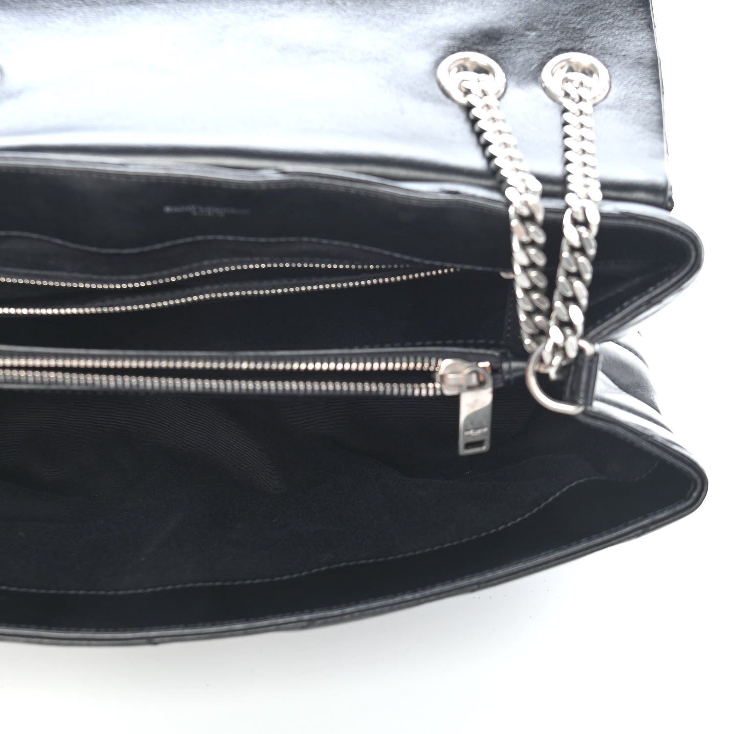 Saint Laurent Calfskin Y Quilted Monogram Medium Loulou Chain Satchel Black 5 of 10