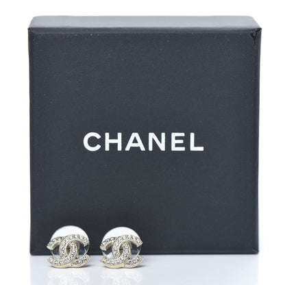 Chanel Crystal CC Earrings Gold 5 of 5