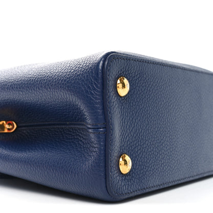 Louis Vuitton Taurillon Snakeskin Capucines MM Blue 8 of 9
