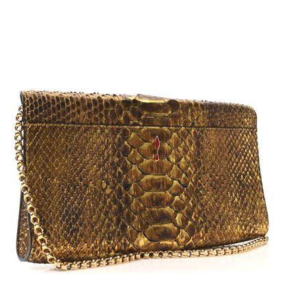 Christian Louboutin Snakeskin Riviera Clutch Gold 3 of 9