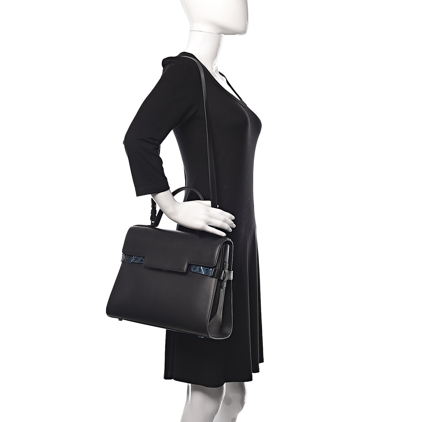Smooth Calfskin GM Tempete Satchel Black