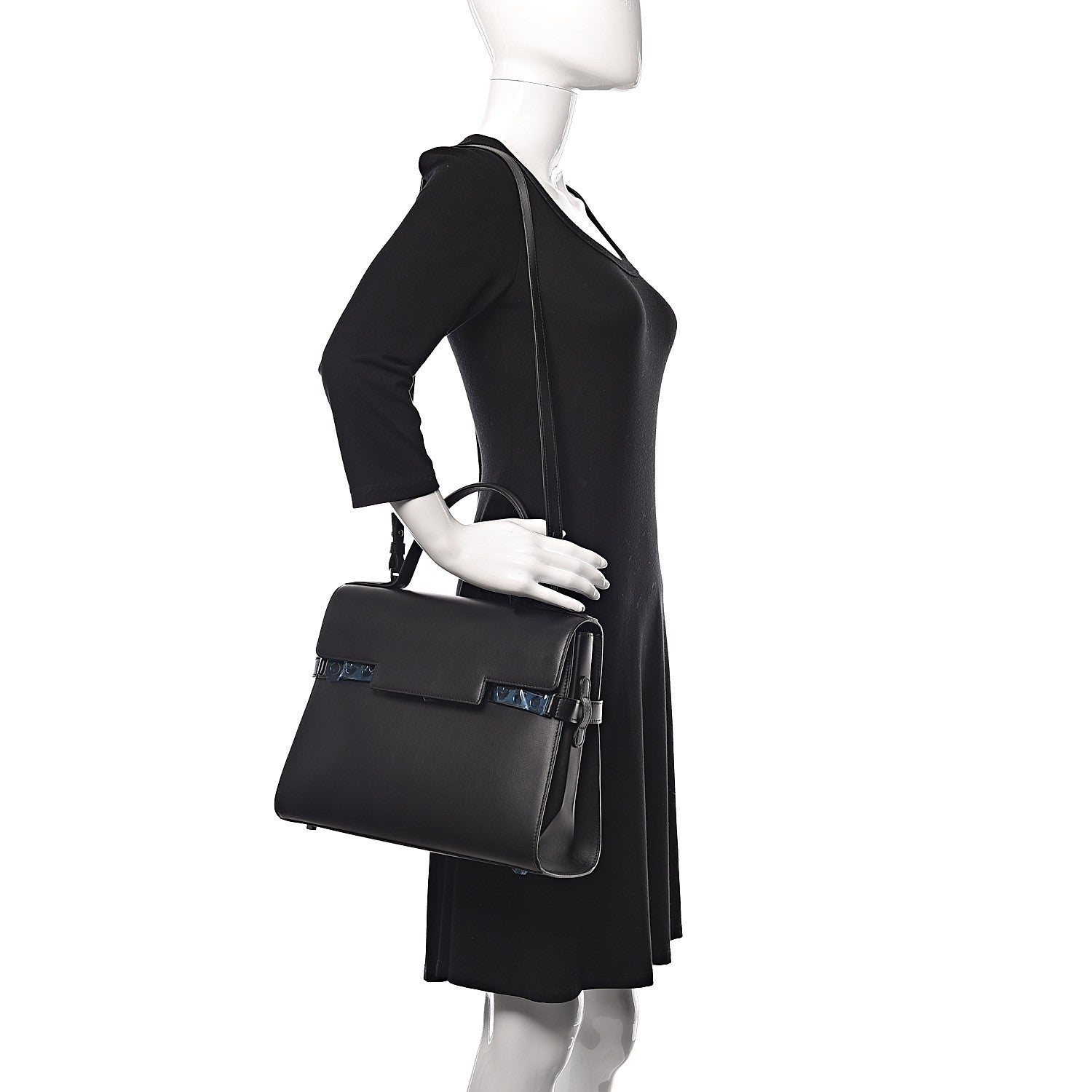 Delvaux Smooth Calfskin GM Tempete Satchel Black 2 of 12