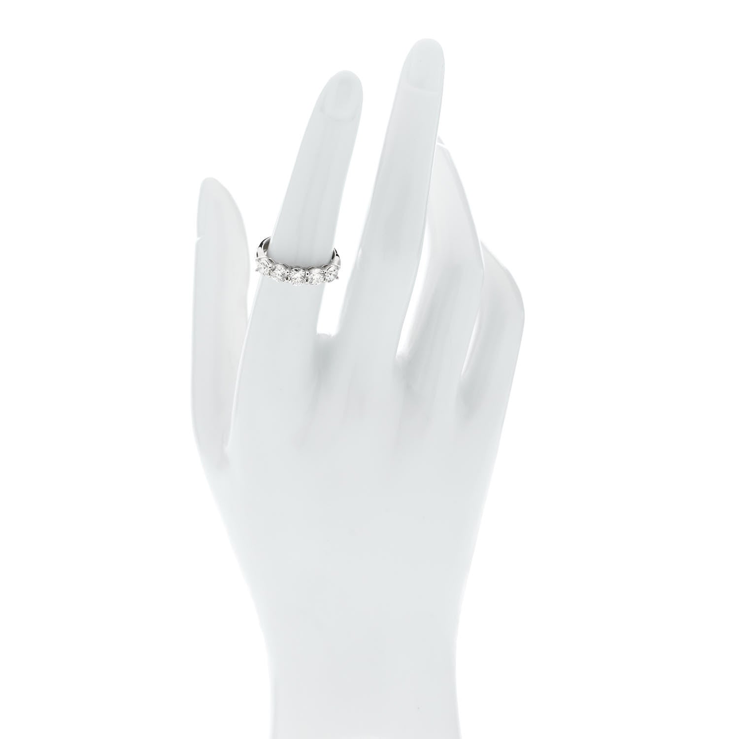 Parker & West by FASHIONPHILE Platinum Diamond 1.58ct Half Eternity Band Ring  53 6.25 2 of 9