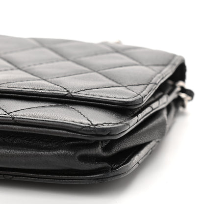 Chanel Lambskin Quilted Wallet On Chain WOC Black 11 of 14