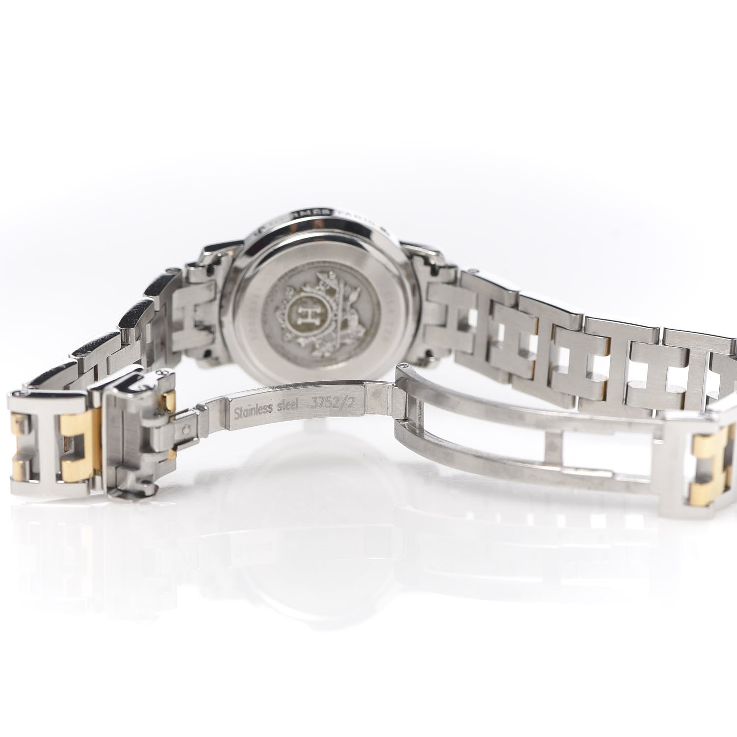 Hermes Stainless Steel 24mm Clipper Quartz Watch Gold 6 of 6