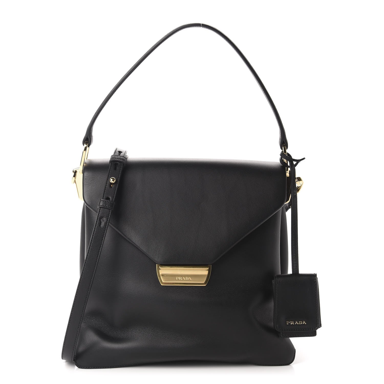 Prada New Calfskin Medium Ingrid Top Handle Bag Black 1 of 9