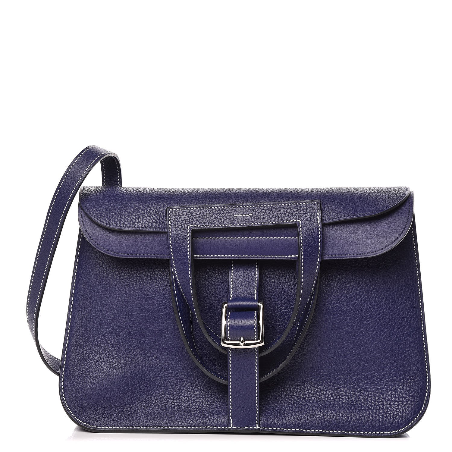 Hermes Taurillon Clemence Halzan 31 GM Bleu Encre 1 of 10